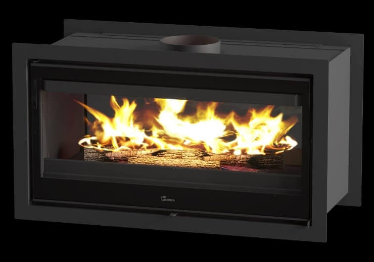 Lacunza 800 & 1000 Nickel Double Sided Built-in Fireplace - Image 5