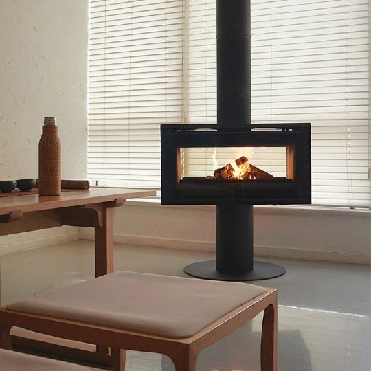 Flamm B4 Double Sided Freestanding Fireplace - Image 2