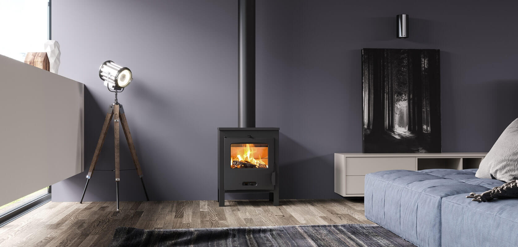 Lacunza Sagra Freestanding Wood Fireplace - Image 11